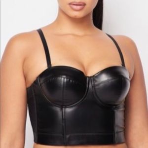 Brand New Faux Leather Bustier Top